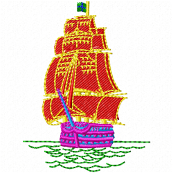 Boats Embroidery Design 3 Boats Embroidery Design 3